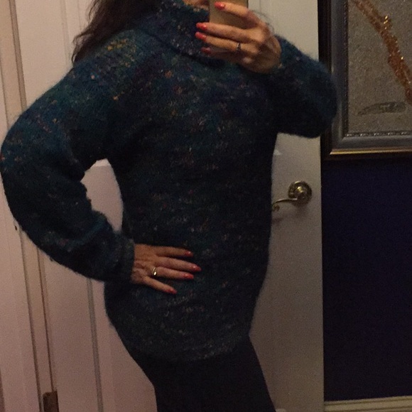 Multicolored Soft fuzzy acrylic blend turtleneck - Picture 2 of 8
